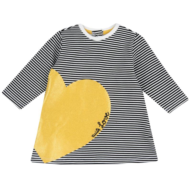 DRESS LONG SLEEVE - WHITE/BLACK