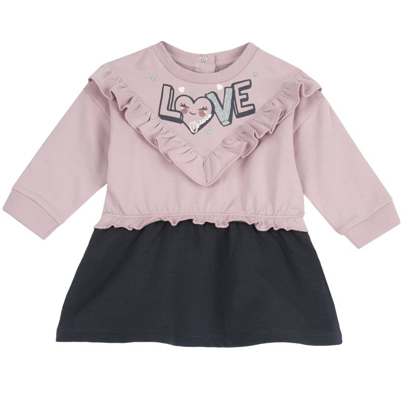 DRESS LONG SLEEVE - MEDIUM PINK