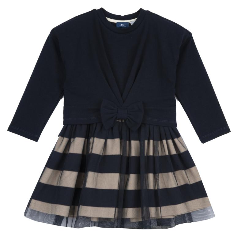 DRESS LONG SLEEVE - DARK BLUE