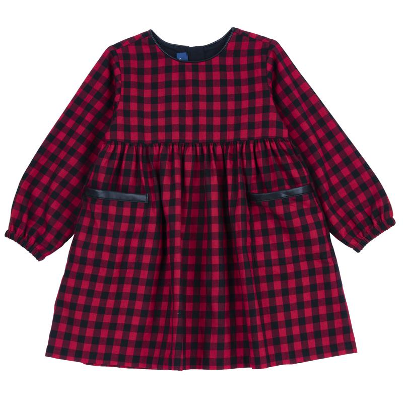 DRESS LONG SLEEVE - RED STRIPED