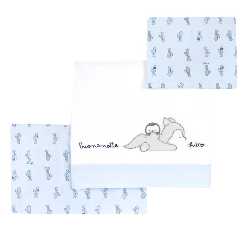 SET 3: 2 SHEET + PILLOWCASE - LIGHT BLUE