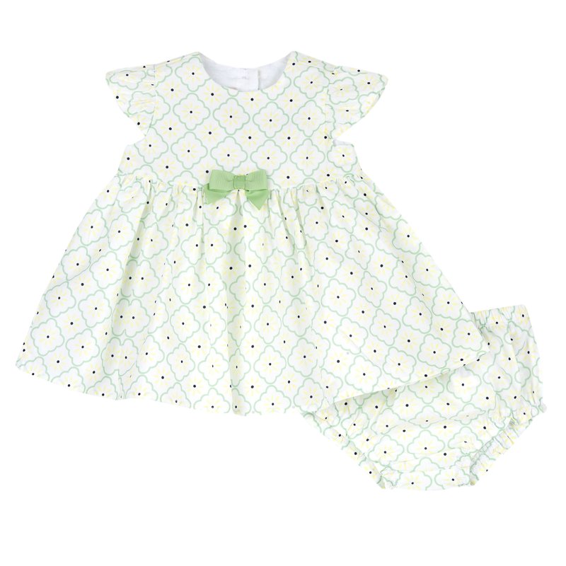 SET 2: DRESS SLEEVELESS + UNDERPANTS - WHITE/YELLOW