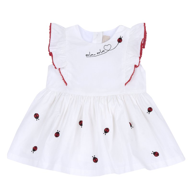 DRESS SLEEVELESS - WHITE/RED/GREY