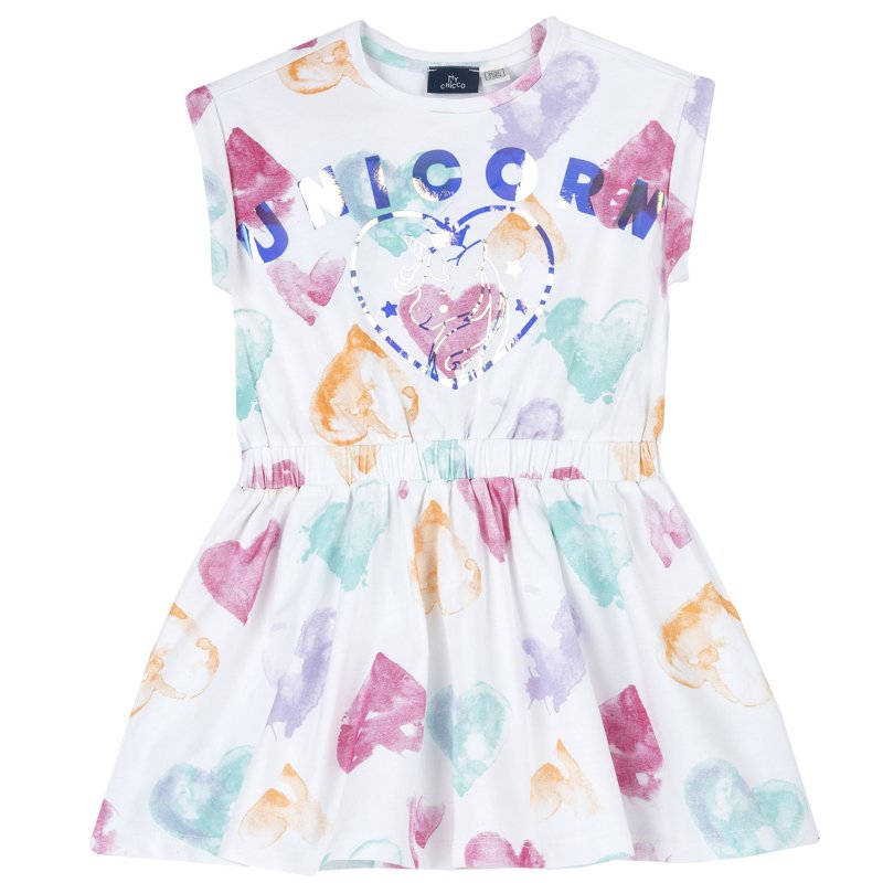 DRESS SLEEVELESS - WHITE/PINK