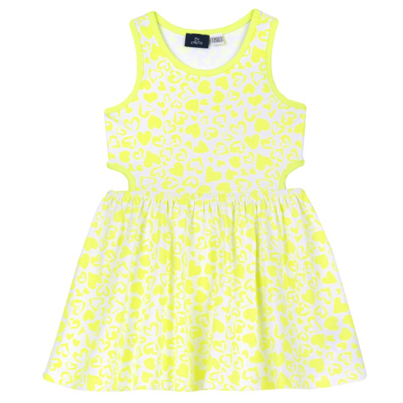 DRESS SLEEVELESS - WHITE/GREEN
