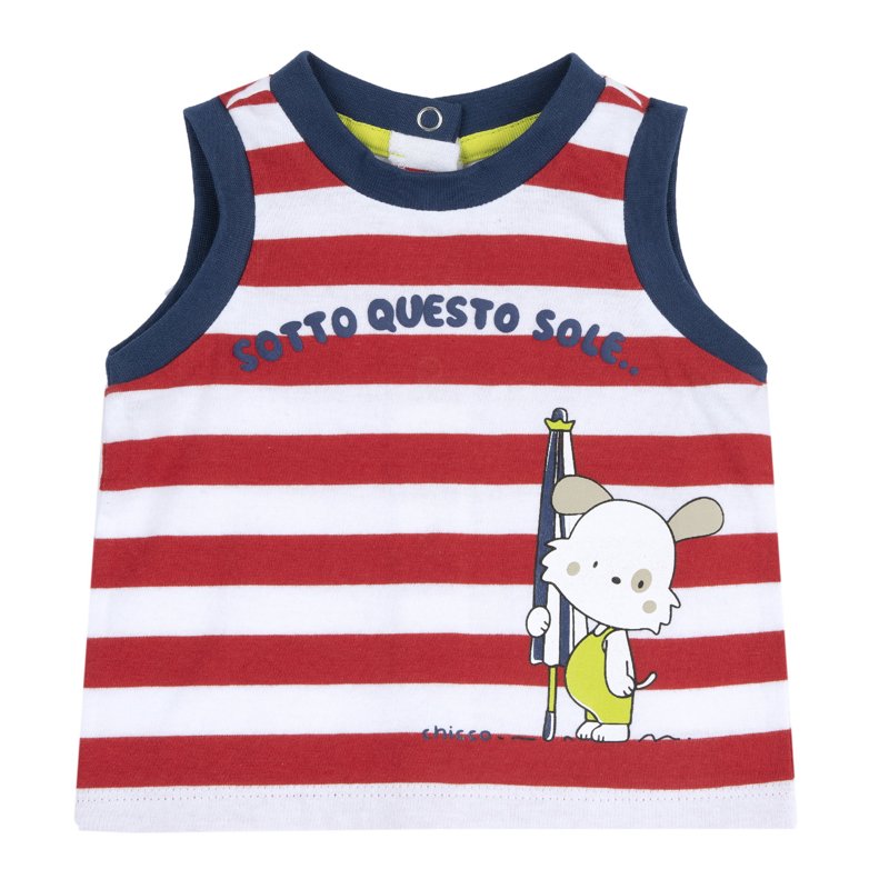 TANK TOP - WHITE/RED/GREY