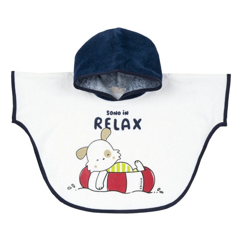 BEACH TOWEL - WHITE/BLUE