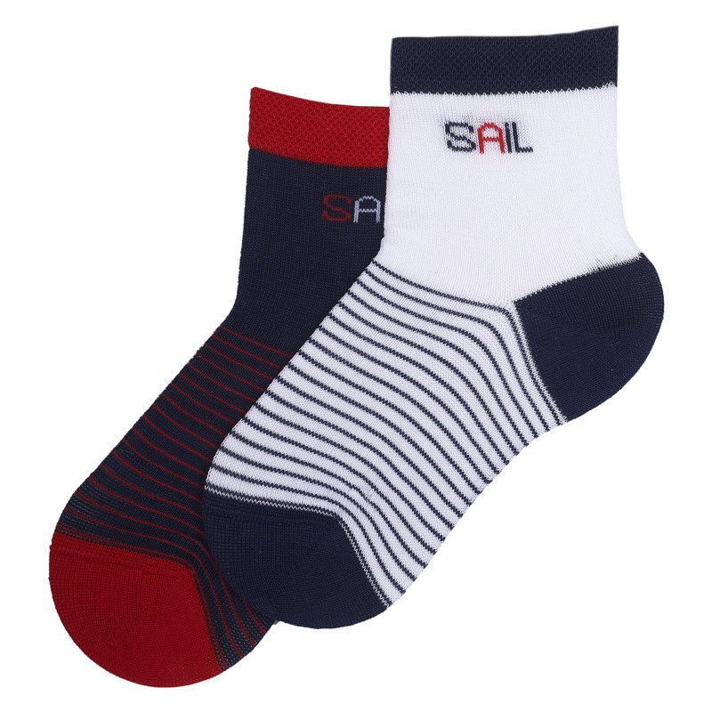 SOCKS 2 PACK - WHITE/BLUE