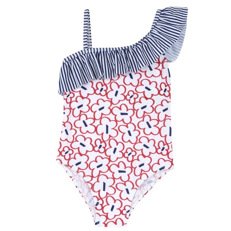 SWIMSUIT - WHITE/RED/GREY