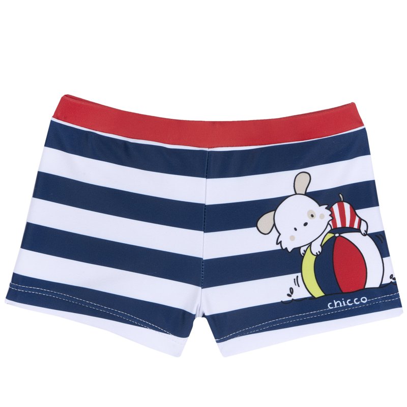 SWIM BOXER - WHITE/BLUE