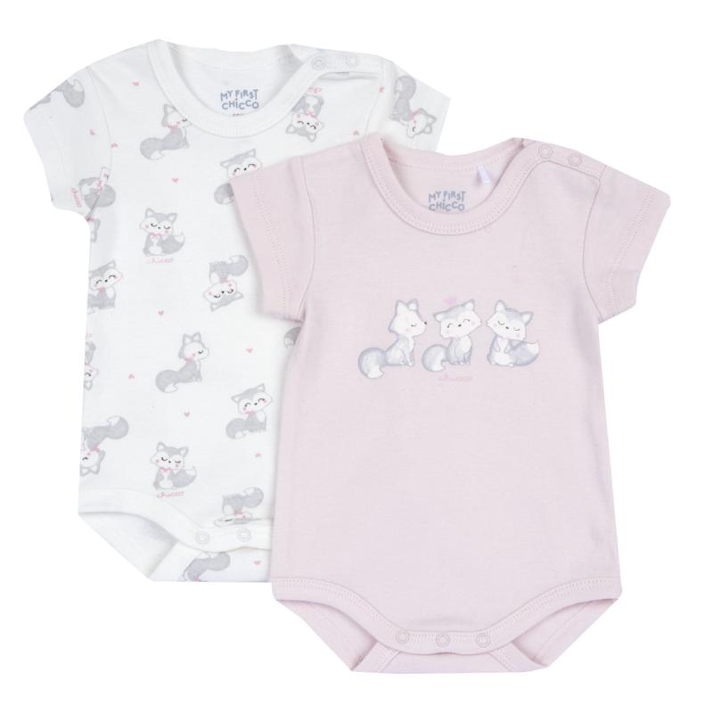 BODYSUIT SHORT SLEEVE 2 PACK - LIGHT PINK