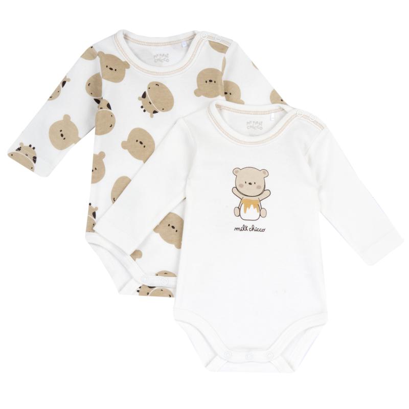 BODYSUIT LONG SLEEVE 2 PACK - LIGHT NATURAL