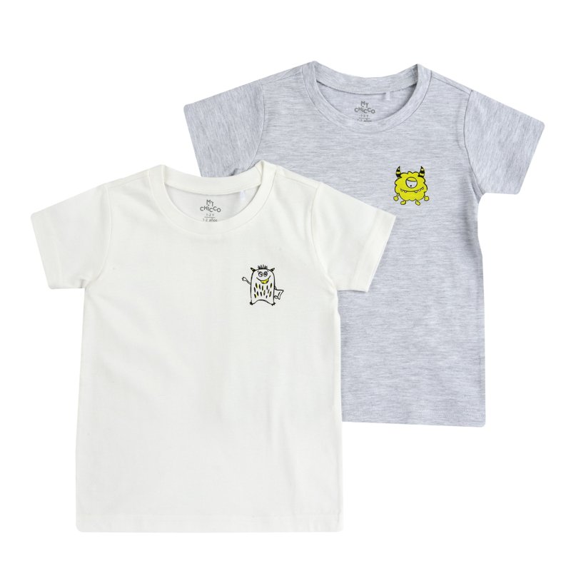 T-SHIRT SHORT SLEEVE 2 PACK - LIGHT GREY