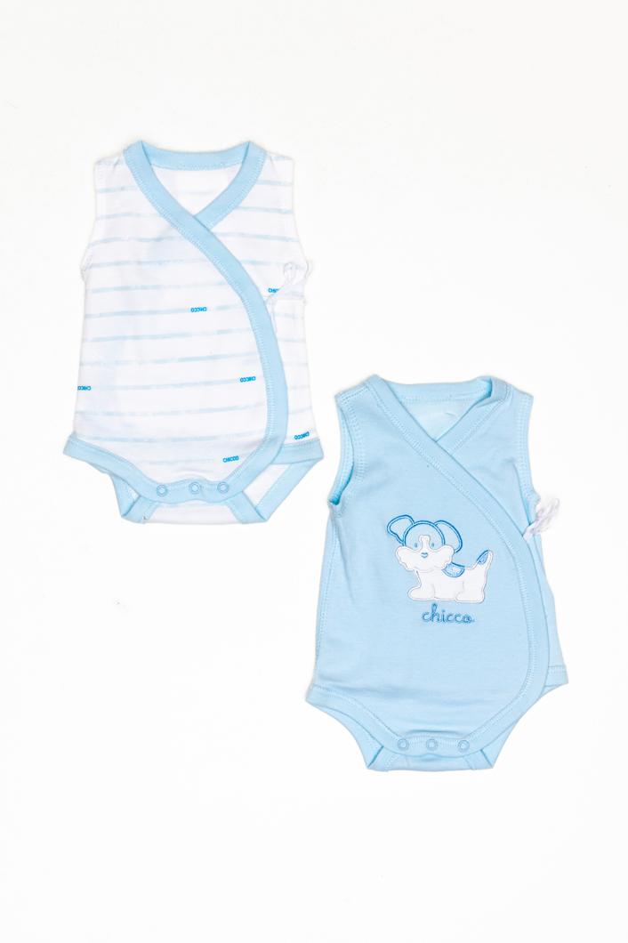 BODYSUIT SHORT SLEEVE 2 PACK - LIGHT BLUE