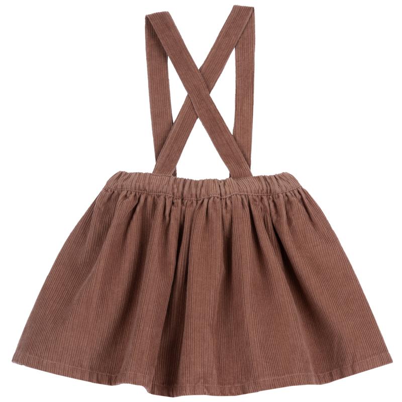 DUNGAREES SKIRT - DARK PINK