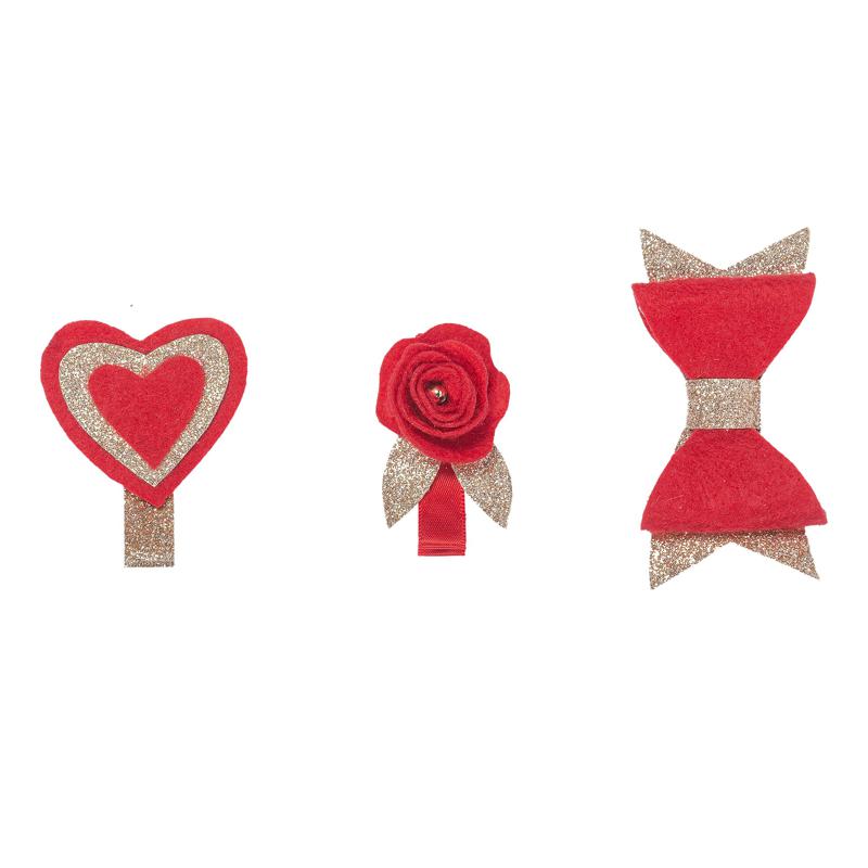 SET 3: HAIR ACCESSORIES - MEDIUM RED