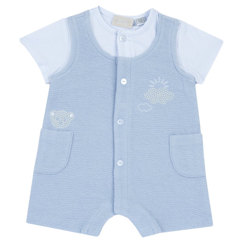 ROMPER SHORT SLEEVE - MEDIUM LIGHT BLUE