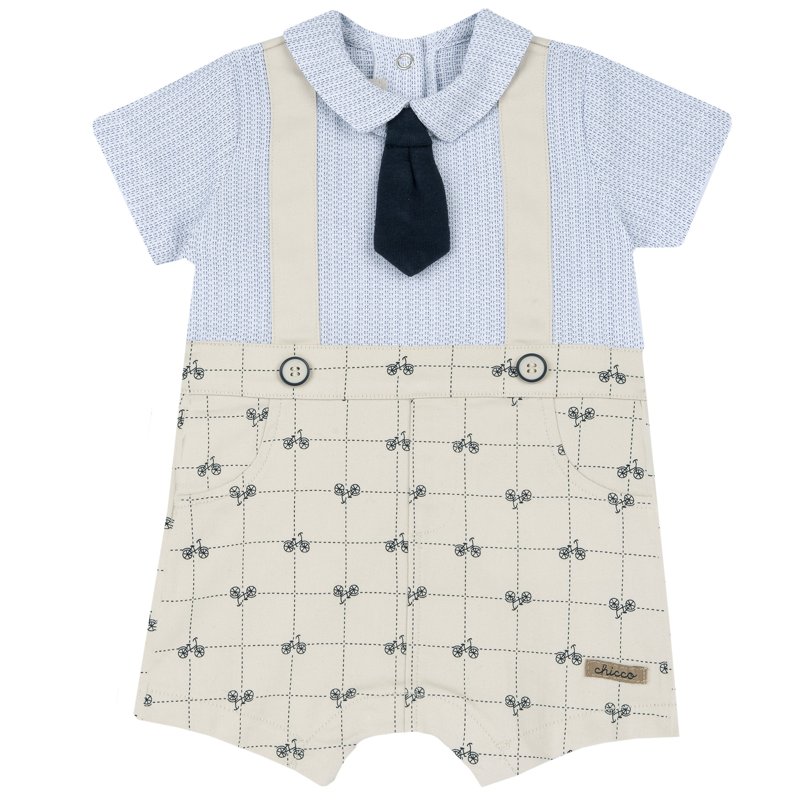 ROMPER SHORT SLEEVE - MEDIUM NATURAL