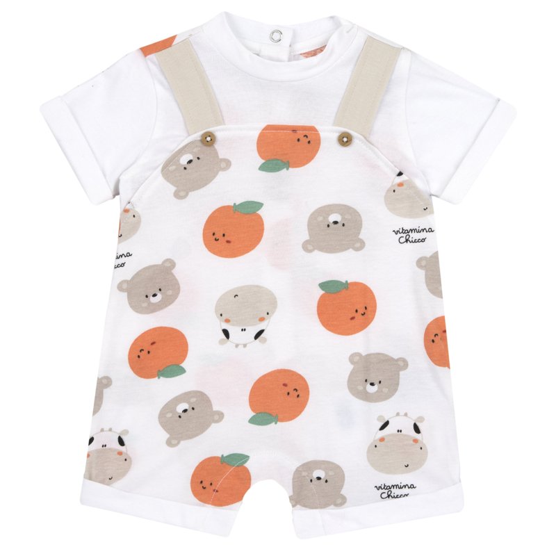 ROMPER SHORT SLEEVE - NATURAL PRINTED