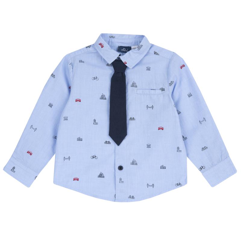 SHIRT LONG SLEEVE - MEDIUM BLUE/LIGHT BLUE