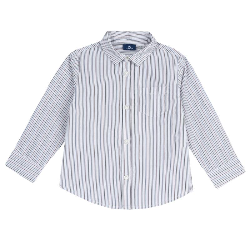 SHIRT LONG SLEEVE - NATURAL STRIPED