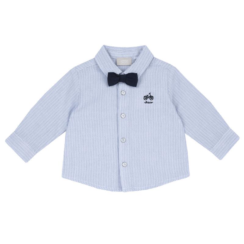 SHIRT LONG SLEEVE - WHITE/BLUE