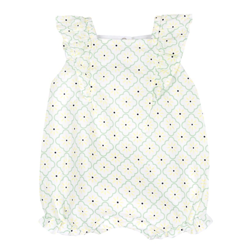 ROMPER SLEEVELESS - WHITE/YELLOW