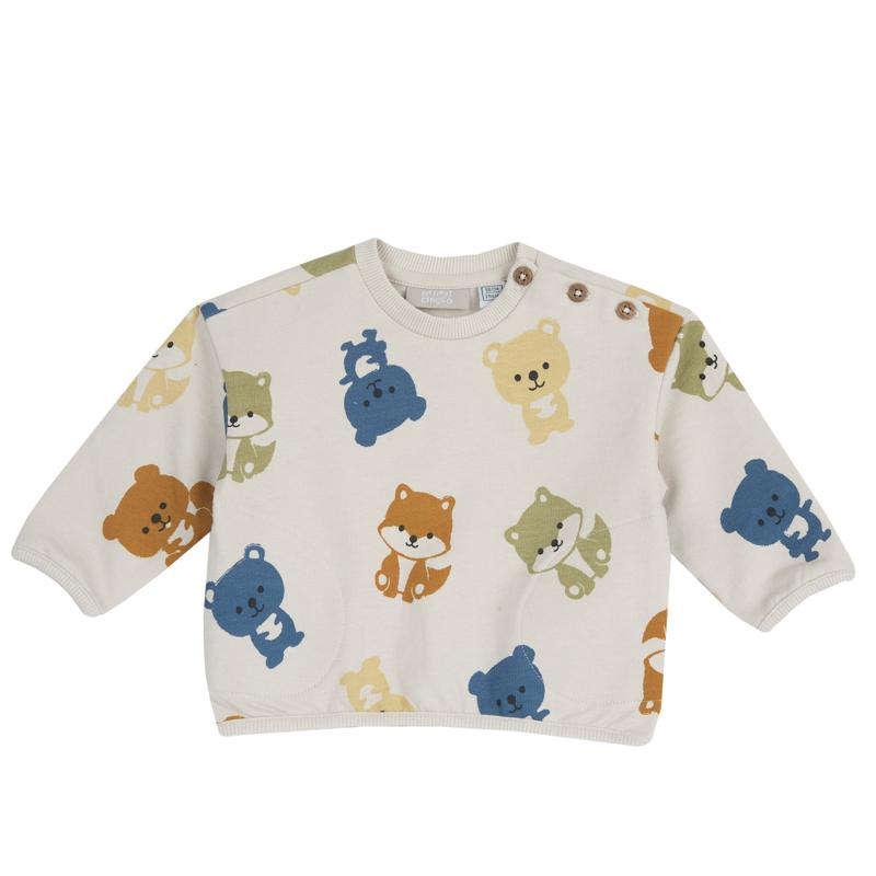 SWEATSHIRT - WHITE/LIGHT BLUE