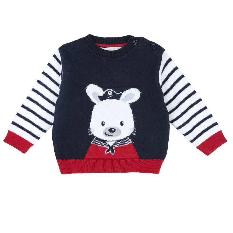 SWEATER - WHITE/BLUE