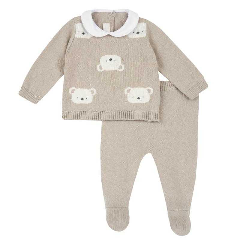 SET 2: BABY SWEATER + LEGGINGS - LIGHT NATURAL
