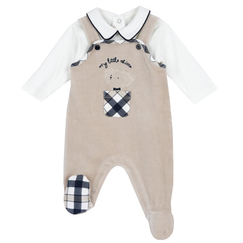 SET 2: SHIRT LONGE SLEEVE + OVERALL - MEDIUM NATURAL