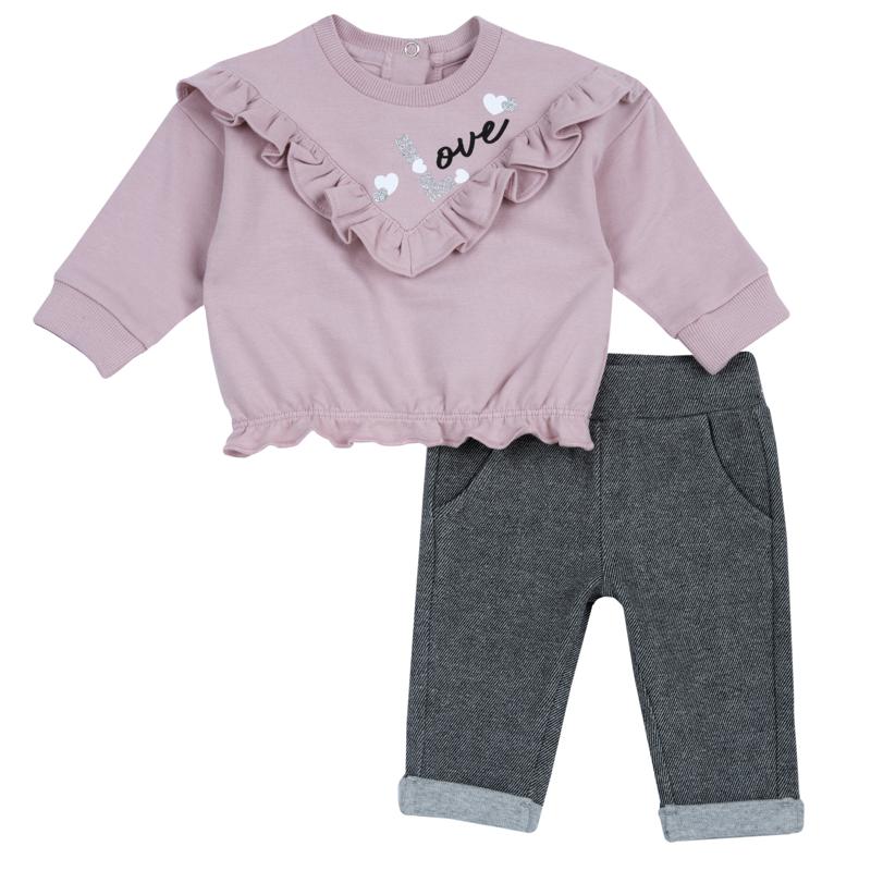 SET 2: SWEATSHIRT + PANTS - MEDIUM PINK