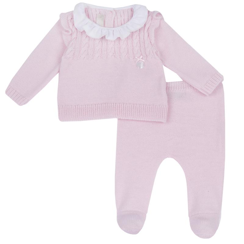 SET 2: BABY SWEATER + LEGGINGS - LIGHT PINK