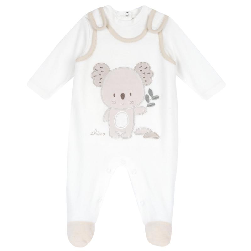 SET 2: SHIRT LONGE SLEEVE + OVERALL - NATURAL