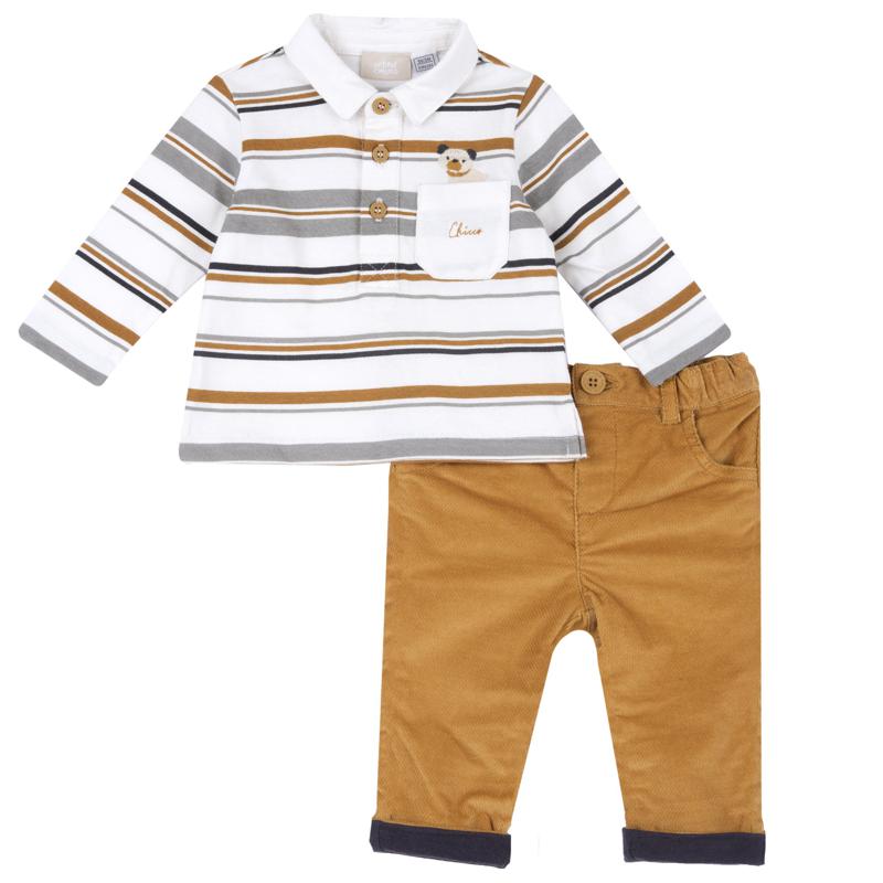 SET 2: POLO LONG SLEEVE + PANTS - DARK YELLOW