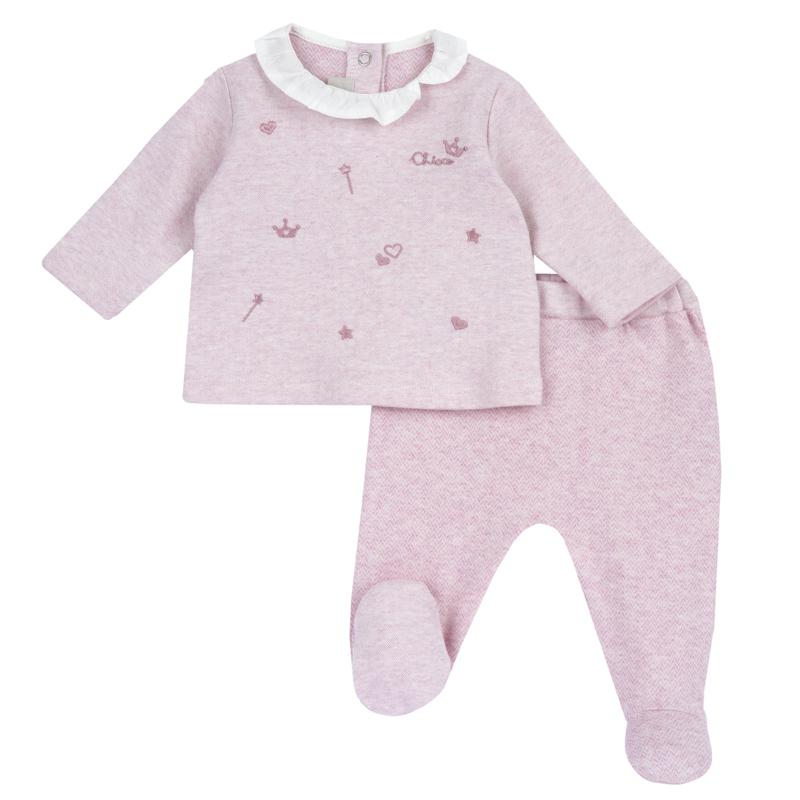 SET 2: BABY SWEATER + LEGGINGS - MEDIUM PINK