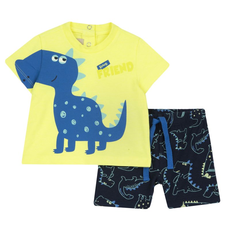 SET 2: T-SHIRT SHORT SLEEVE + SHORTS - LIGHT YELLOW