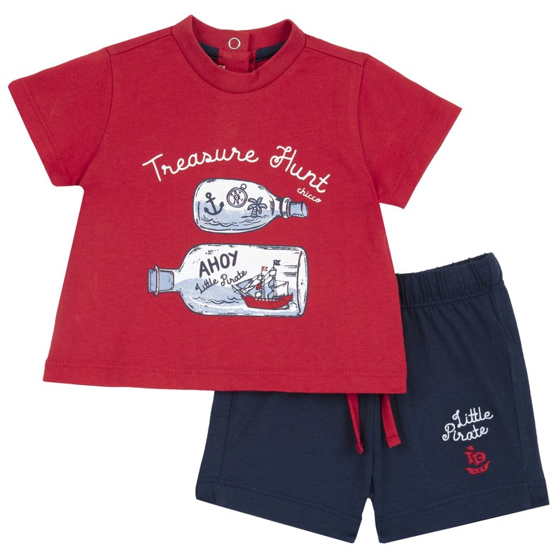 SET 2: T-SHIRT SHORT SLEEVE + SHORTS - DARK BLUE