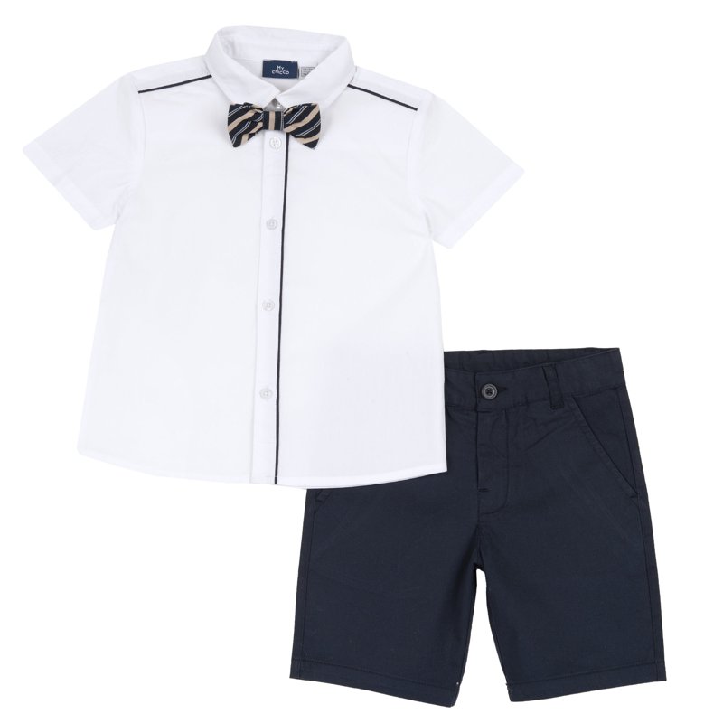 SET 2: SHIRT SHORT SLEEVE + TROUSERS - DARK BLUE