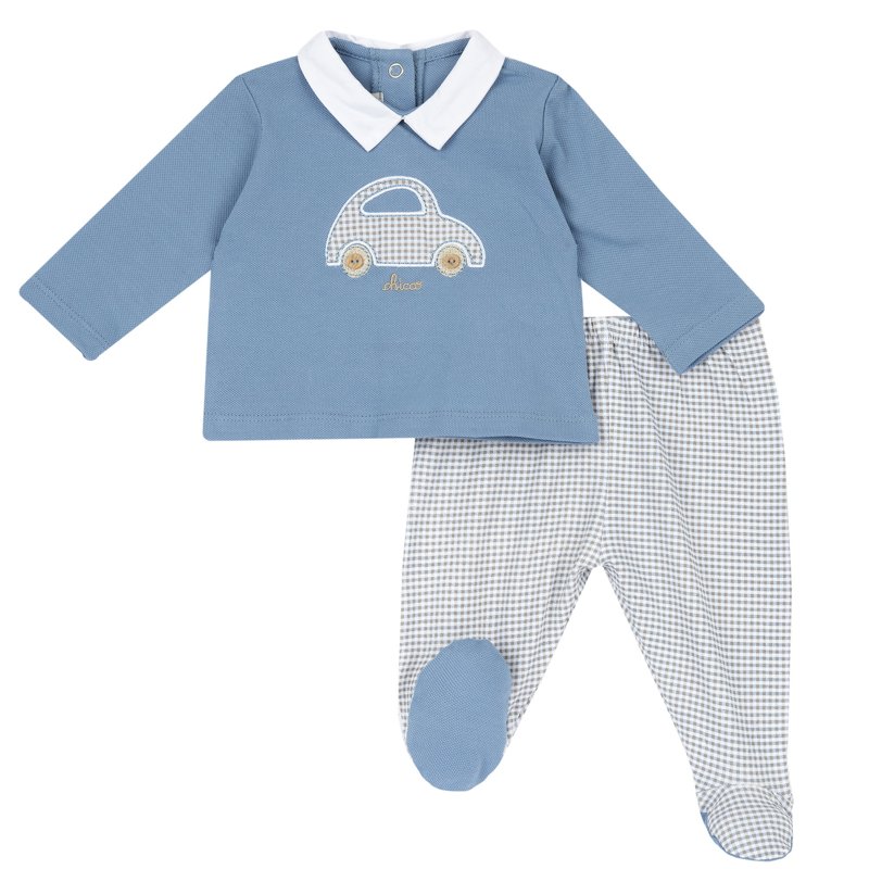 SET 2: BABY SWEATER + LEGGINGS - MEDIUM LIGHT BLUE