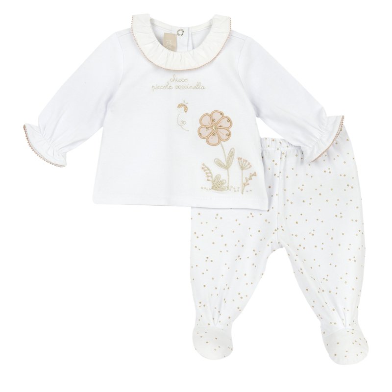 SET 2: BABY SWEATER + LEGGINGS - WHITE