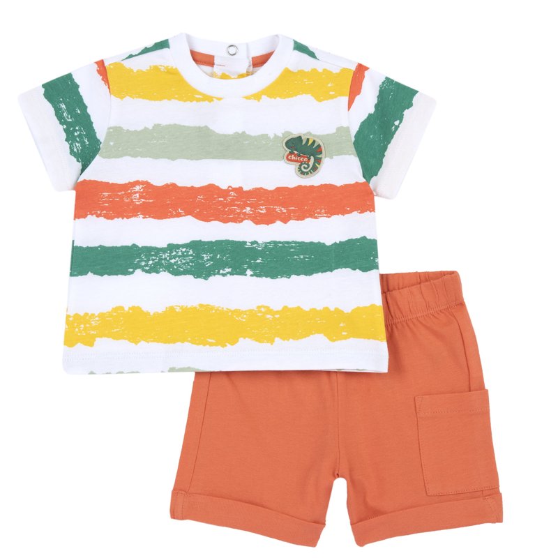 SET 2: T-SHIRT SHORT SLEEVE + SHORTS - MEDIUM ORANGE