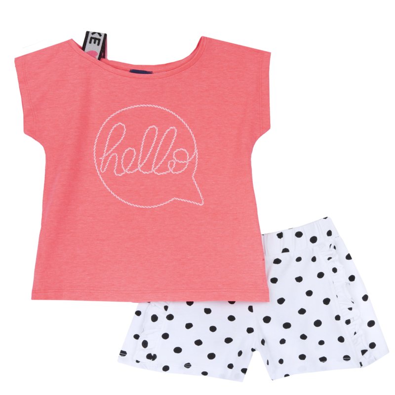 SET 2: T-SHIRT + SHORTS - WHITE/BLACK