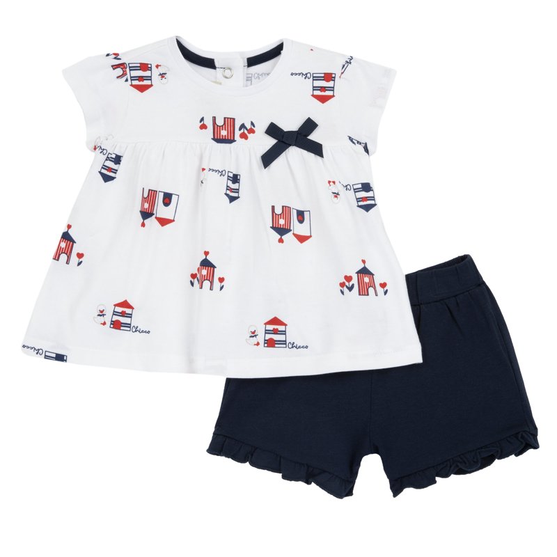 SET 2: T-SHIRT SHORT SLEEVE + SHORTS - DARK BLUE