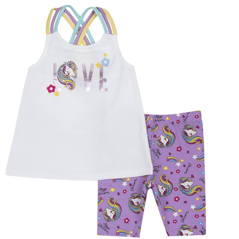 SET 2: TANK TOP + LEGGINGS - LILAC PRINTED