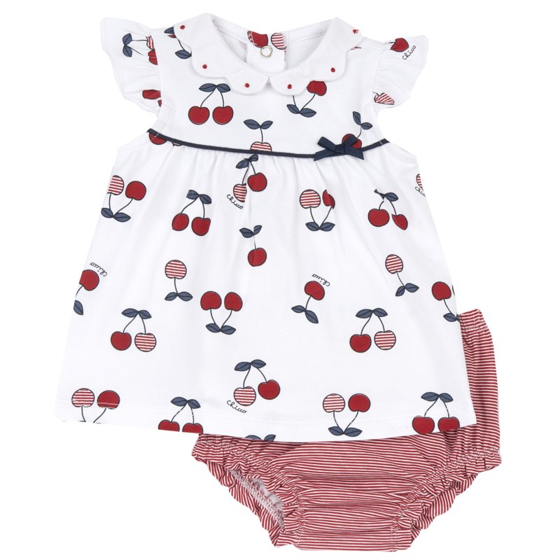 SET 2: DRESS SLEEVELESS + UNDERPANTS - WHITE/RED/GREY