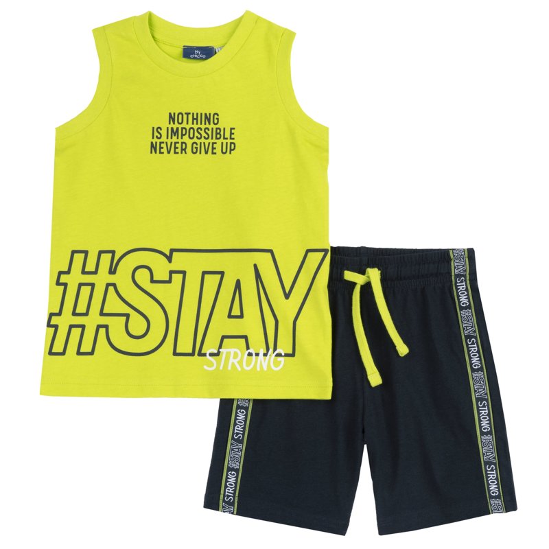 SET 2: TANK TOP + SHORTS - LIGHT GREEN