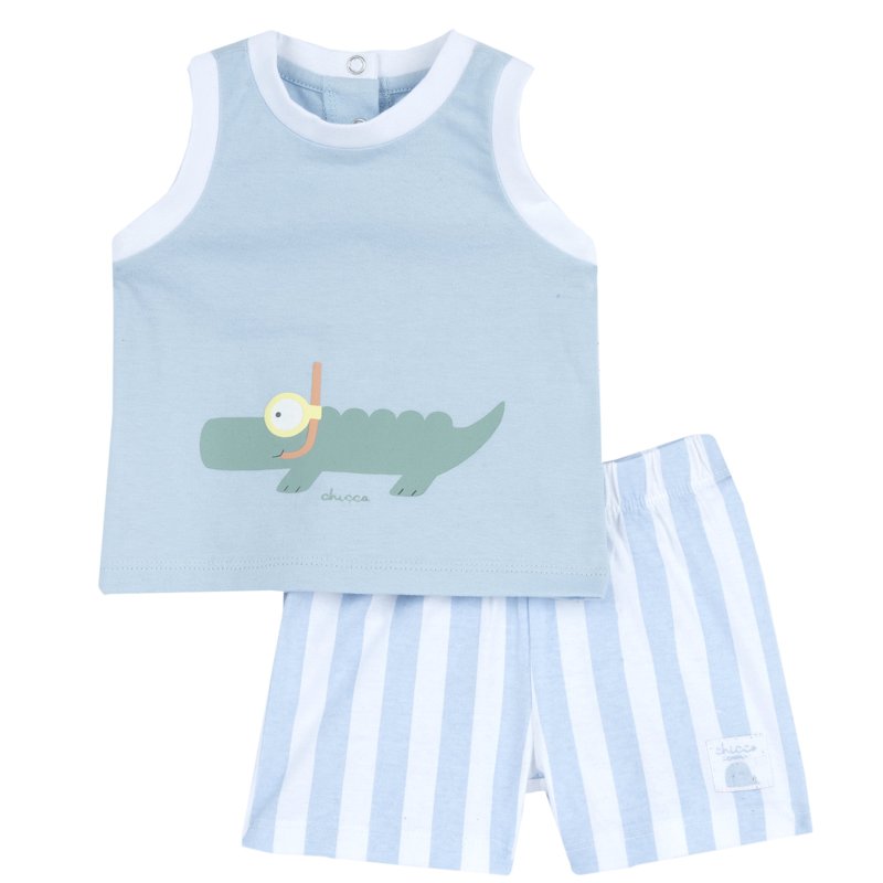 SET 2: TANK TOP + SHORTS - LIGHT BLUE