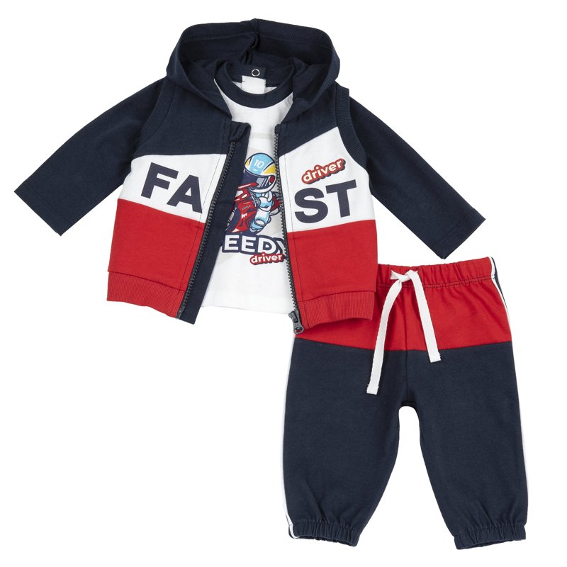 SET 3: VEST + T-SHIRT + PANTS - DARK BLUE