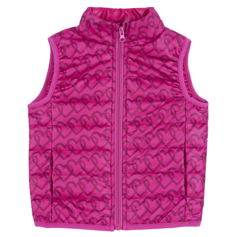 DOWN VEST - PINK PRINTED